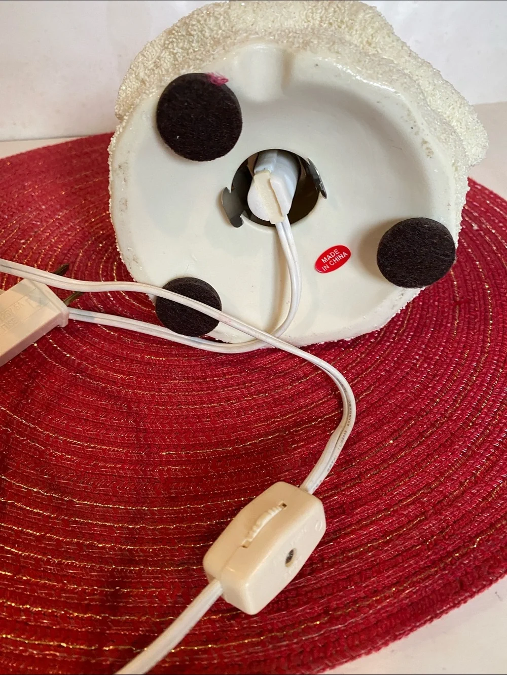 Vintage Cream Bisque Porcelain Light-up Santa Figure